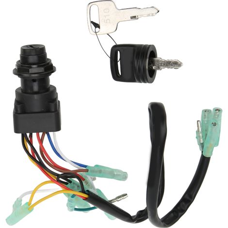 Boîtier de commande à distance à 10 broches avec clé d'allumage 703-82510-42-00, remplacement pour moteurs hors-bord 4 temps de 8 à 225 CV (1/5)