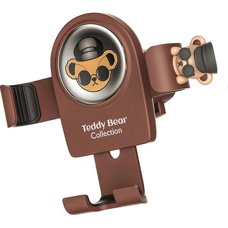 Support téléphone voiture design mignon motif cartoon, fixation stable sur aération, dissipation thermique efficace, support téléphone avec patte souple, compatible tous smartphones. (1/4)