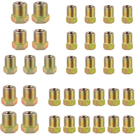 35pcs Brake Line Fittings Kit for 3/16" (19 Fittings) and 1/4" (16 Fittings) for Inverted Flares Brake Line Tube (1/5)