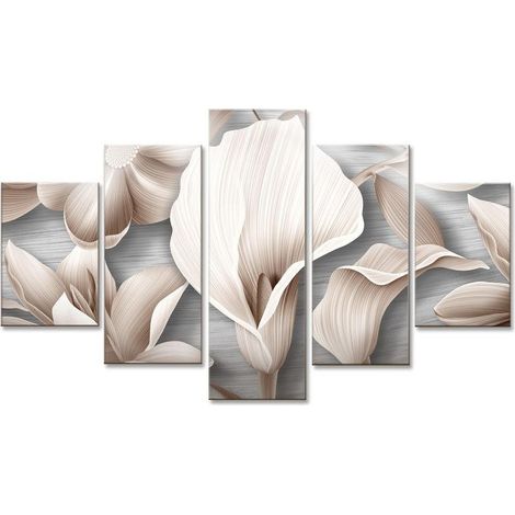 Lupia - Quadro moderno 5 pezzi su tela Grande Vogue 105x160 cm Flower Graphics Mix (1/4)
