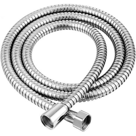 Tubo doccia, tubo doccia lungo, cromato, acciaio inossidabile, tubo doccia di ricambio, 1,5 m