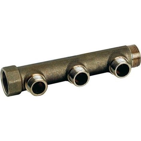 Somatherm 2745-03-20 MF 20/27 flat brass manifold 3 outlets 15/21 M