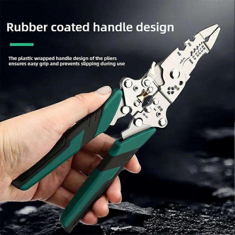 Pince à dénuder pliable 14 en 1, pince à sertir multifonctionnelle, coupe-câbles-AquaForge