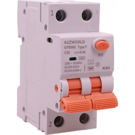RCBO Interruttore Magnetotermico Differenziale Tipo F, Curva C 1P+N 2M 6000A 300mA/0.3A, AC 230V IP20 Corrente Disponibili 16A 20A 25A 32A (C16A)