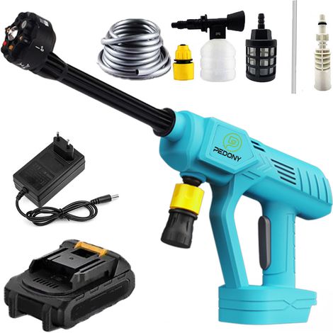 Nettoyeur haute pression électrique,Roundre de pression sans fil, canne à haute pression de voiture portable à haute pression, +1 batterie de 3,0 A +chargeur, compatible avec Makita batterie (1/5)