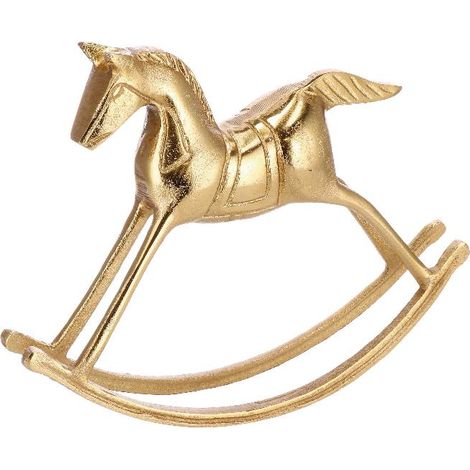 Decorazione Casa Cavallo a Dondolo in Metallo Oro 30 x 5 x 24 cm (1/2)