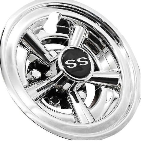 Enjoliveurs de roue de 8 pouces en acier inoxydable pour voiturettes de golf, modèle à 5 rayons, compatibles avec les modèles Club Car, EZGO et Yamaha (réf. 0627). (1/4)