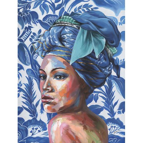 Toile en lin à l'huile, Caraïbes, 100x70x3 cm (1/5)