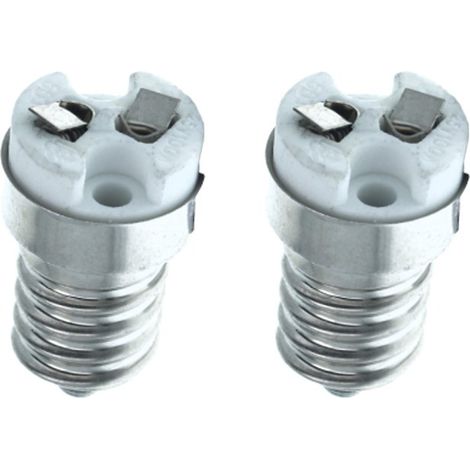 2 PZ Convertitore Adattatore Portalampada Per Lampada Attacco Da E14 a MR16 12V