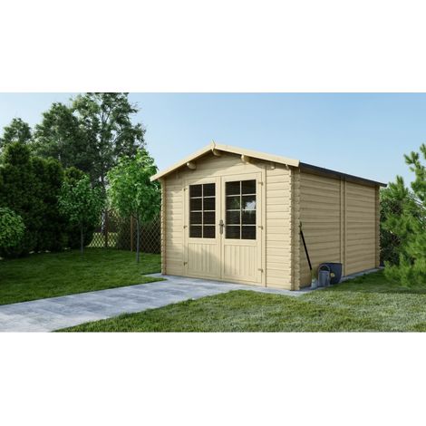 Casetta da giardino in legno - 12.00m2 - 3.00x4.00m - 28mm - colore: naturale - DOM661 (1/5)