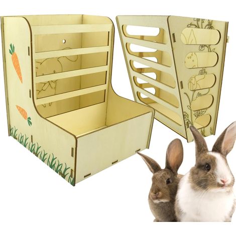 Mangeoire à Foin pour Lapin Multifonction Grande Capacité Support à Foin pour Lapins Adapté Aux Chinchillas, Hamsters, Lapereaux, Furets Et Petits Animaux (1/5)