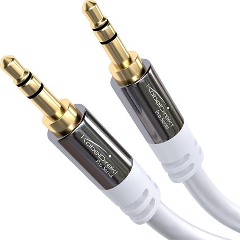 Câble audio AUX jack 3,5mm - 5m - blanc (1/5)
