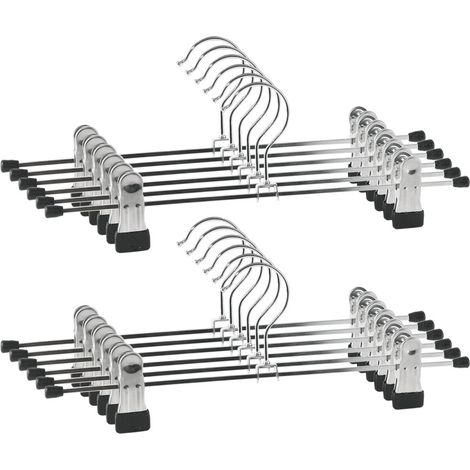 Cintre à pantalon en métal avec pinces, lot de 12. (1/5)