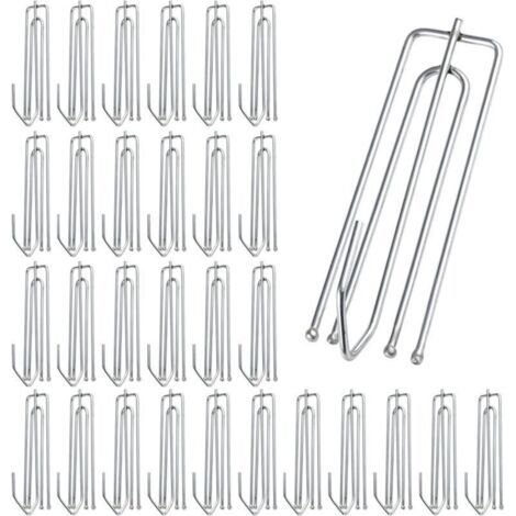 Juego de 30 ganchos de acero inoxidable de 4 puntas para cortinas - Ganchos metálicos para cortinas de ducha, ventana, puerta y baño.