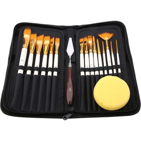 Ensemble de pinceaux à peinture, manche en bois, pinceaux aquarelle pour artistes, pour gouache et aquarelle, outils de peinture (1/4)