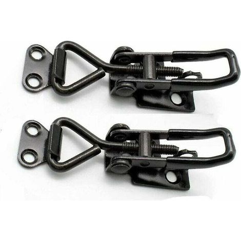 Chiusura a scatto regolabile, chiusura a scatto in acciaio inossidabile, chiusura a scatto verticale, chiusura in metallo per valigie, bagagli e armadi (nero) 2 pezzi Ji (1/4)