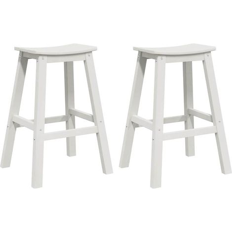 Tabouret de bar 2 pcs Blanc 52 x 43 x 73,5 cm HDPE