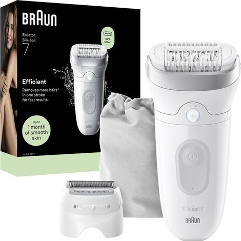 BRAUN Epilatore Silk·épil 7 Efficient Wet & Dry Con Testina Rasoio (1/5)