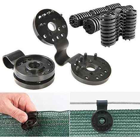HONORNIC - 20 clips de fixation traités anti-UV pour brise vue pour le jardin et où une protection solaire est requise (1/4)