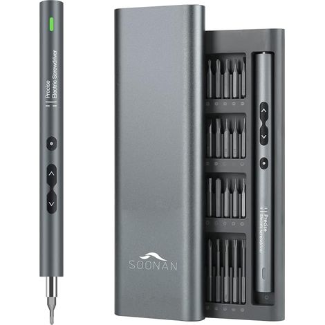Mini Tournevis Electrique, 62 en 1 Petit Tournevis Electrique Rechargeable Sans Fil Avec 48 Embouts, Outil de Réparation Professionnel Pour Téléphone, Montre, Appareil Photo, PC (1/5)