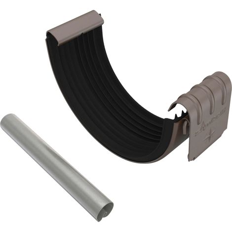 ZAMBELLI Rinnenverbinder verzinkt inkl. Wulstverbinder Dachrinnenverbinder für Dachrinne halbrund, Montage ohne löten, 125 mm / 280/7 teilig Kupferbraun