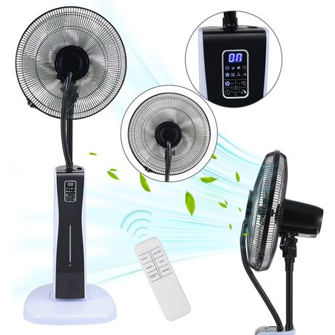 Jiubiaz Standventilator mit Sprühfunktion für angenehmes Raumklima 75W Ventilator mit 4 mit Fernbedienung & Timer-Funktion