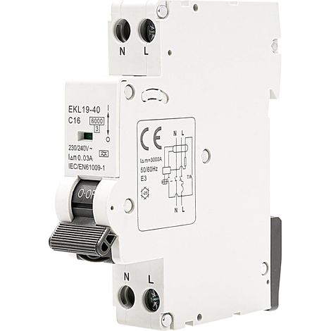 Disjoncteur différentiel 16A 30mA pour un usage domestique RCCB Disjoncteur de surintensité type A 220V AC 1P+N avec protection contre la surcharge et les courts-circuits. (1/5)