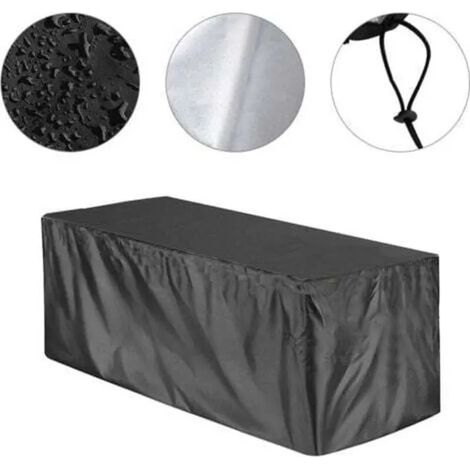 Housse de rangement imperméable pour jardin, housse de boîte de terrasse avec fermeture éclair, Oxford 210D, protection anti-UV –