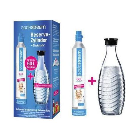 Sodastream Reservezylinder + Glaskaraffe 60l schwarz