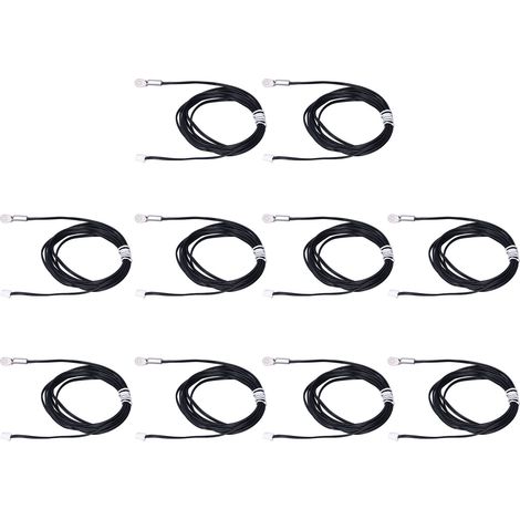 NTC-Thermistor-Temperaturfühler, 10 Stück, 2 m, 10-kΩ-Sensor, B3435, kaltverpresster Anschluss. (1/5)