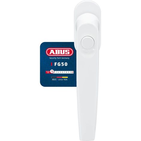 Poignée de Fenêtre FG50 - Serrure de Fenêtre avec Bouton-poussoir Verrouillable - Niveau de Sécurité 3 - 78773 - Blanc (1/5)