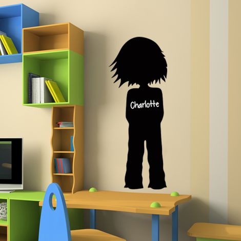 Sticker ardoise tableau noir - stickers muraux adhésif effaçable - SILHOUETTE PETITE - 65x25cm (1/3)