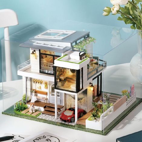 DIY Hütte Xixi kleines Haus große Villa zweistöckige Freizeit mit Pool (1/5)