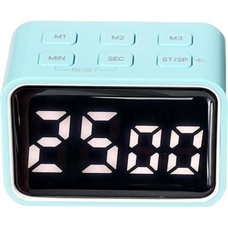 Digitaler Mini LED Timer Wiederaufladbar Countdown/Countup 3 Speicherplätze Lauter Alarm Für Hausaufgaben, Schule, Kochen Blau (1/5)