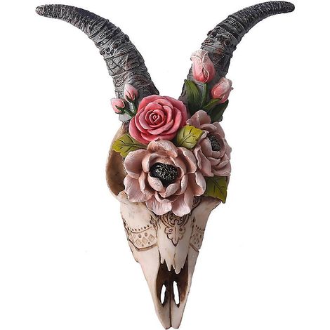 3D-Tierfiguren, Dekoration, Skulptur, Ziegen-Simulation, Blumenornament