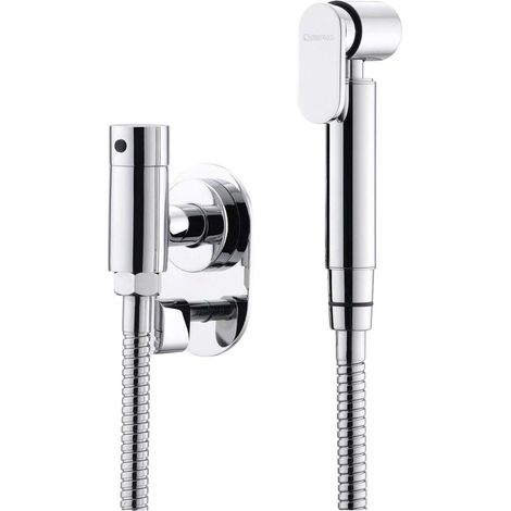 Sapho - Mitigeur encastré pour bidet, avec douchette et corps d'encastrement, chrome JS121-01 (1/5)