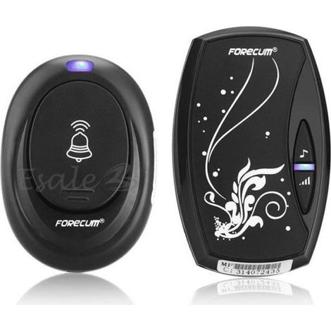 Sonnette Sans Fil - 36 Mélodies - Étanche IPX4 - Portée 100 M - Récepteur + Émetteur - Alimentation Batterie - Pour Porte d'Entrée (1/4)
