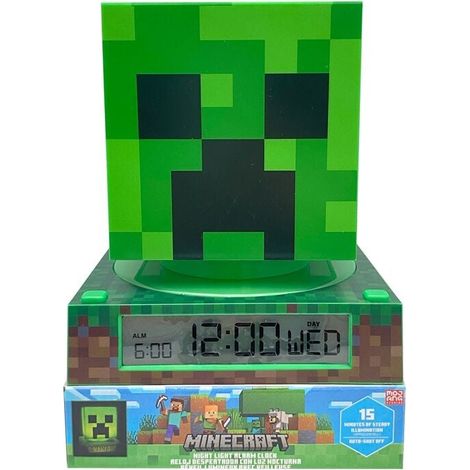 L mpara 3D de Minecraft con despertador y luz LED