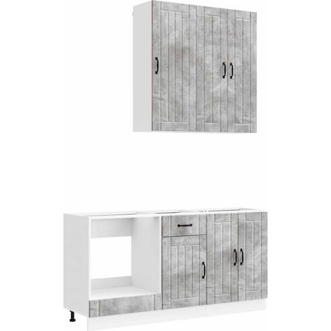 Unità Cucina LUCCA 5 pz Grigio Cemento Legno ingegnerizzato vidaXL (1/5)