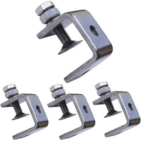 C Clamps, 4 Pieces Heavy Duty Stainless Steel Clamp, Heavy Duty C Clamp, Woodworking Fixing Clamp (1/5)