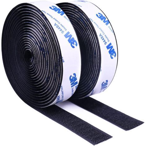 Self-Adhesive Hook and Loop Sticker Tape, Made of 3M 9448A Tape, Hook and Loop Mounting Fastener for School Car and Home Office - 2CM 3M (2 Rolls) (1/5)