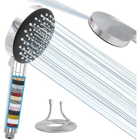 Shower Head with Filter, 6+1 Spray Modes, Flexible Included, High Pressure, Water Saving, Suitable for Hard Water. (1/5)