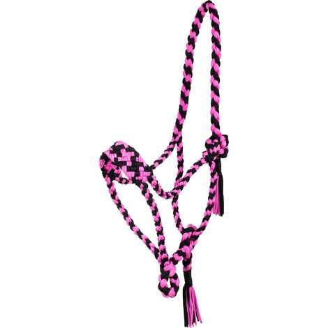 Pool's Cavezza nylon intrecciato NERO/ROSA CAVALLO WESTERN (1/3)