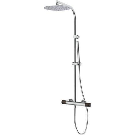 Mitigeur douche avec colonne Inox Finition robinet: Inox - Nogal