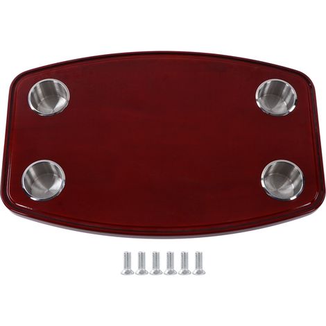 Plateau de table pour camping-car en chêne verni piano 600 x 380 x 30 mm avec 4 porte-gobelets pour yacht, caravane, camping-car (1/5)