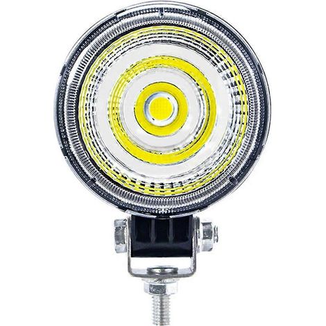 Barre lumineuse de travail LED ronde de 7,6 cm (3 pouces) multifonctionnelle haute puissance, projecteur de conduite, feu antibrouillard, pour SUV, quad, tracteur, camion, LED blanc/jaune (1/5)