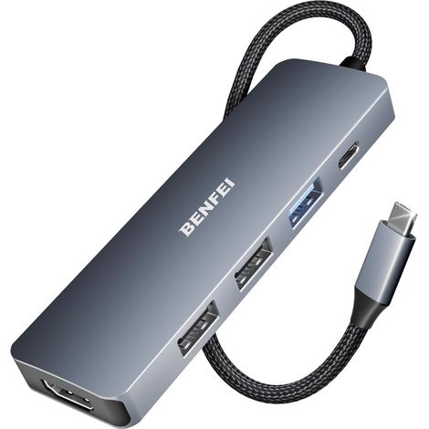 Hub USB C 5en1 Adaptateur multiport USB-C avec HDMI 4K/USB-A 10Gbps (1/5)