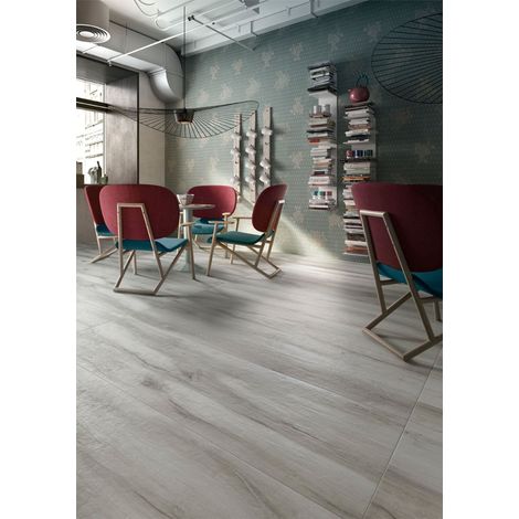 Carrelage Effet Parquet KUNI 20x120 cm Blanc Kuni (1/2)