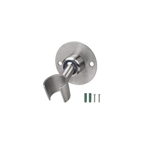 Support de pommeau de douche mural réglable à 360° en acier inoxydable 304, support G1/2 pour flexible de douche, fixation murale avec vis, finition argent brossé