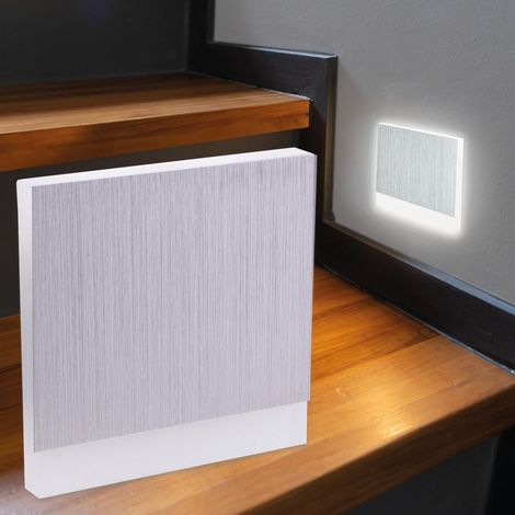 LED Treppenleuchte eckig Alu-gebürstet - Lichtfarbe: Neutralweiß 1,5W - Lichtaustritt: Orbis (1/5)